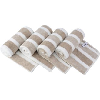   Súprava uterákov na ruky z mikrovlákna KinHwa - Mäkké a savé uteráky do kúpeľne, salónov, na kúpanie, šport - 40x76 cm, 4 ks, hnedá