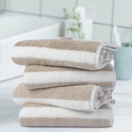 KinHwa Set ručnika za ruke od mikrovlakana - Mekani i upijajući ručnici za kupaonicu za salone, kupanje, sport - 40x76 cm, 4 komada, smeđi