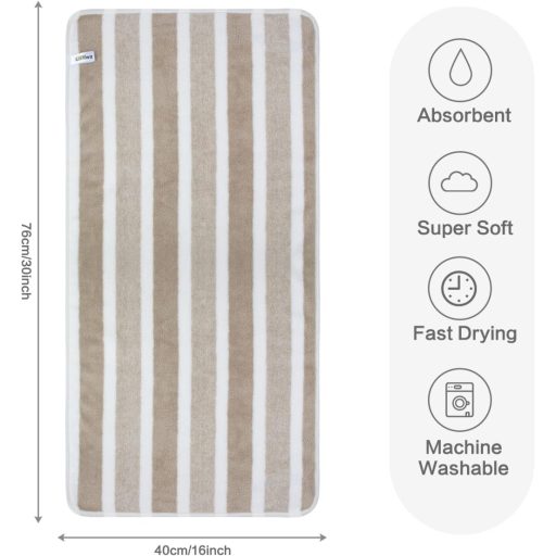 Set prosoape de mână din microfibră KinHwa - Prosoape moi și absorbante pentru baie, saloane, pentru îmbăiat, sport - 40x76 cm, 4 buc, Maro