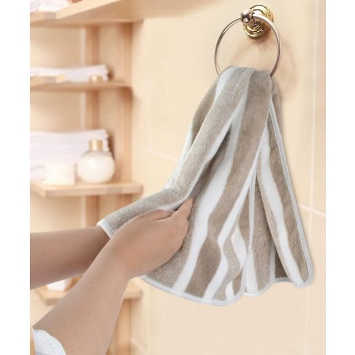 Set prosoape de mână din microfibră KinHwa - Prosoape moi și absorbante pentru baie, saloane, pentru îmbăiat, sport - 40x76 cm, 4 buc, Maro