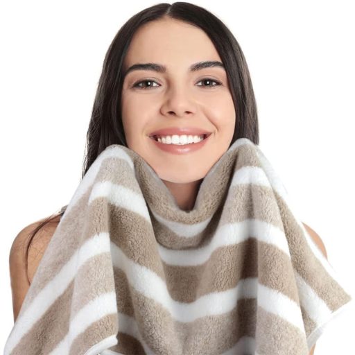 Set prosoape de mână din microfibră KinHwa - Prosoape moi și absorbante pentru baie, saloane, pentru îmbăiat, sport - 40x76 cm, 4 buc, Maro