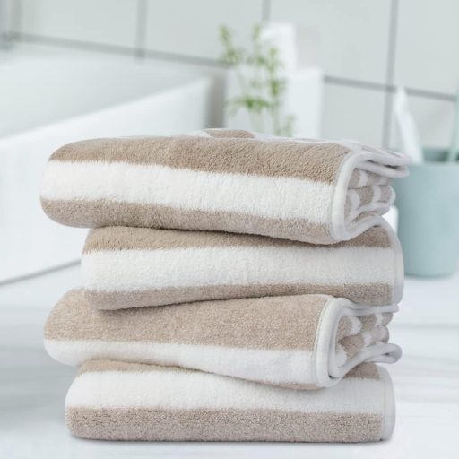 Set prosoape de mână din microfibră KinHwa - Prosoape moi și absorbante pentru baie, saloane, pentru îmbăiat, sport - 40x76 cm, 4 buc, Maro