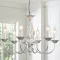 Candelabru vintage argintiu JIINOO cu 6 brațe, lampă suspendată reglabilă pe înălțime pentru bucătărie și living