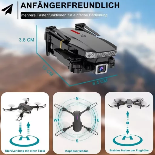 Wipkviey T27 Összecsukható Drón Kamerával - FPV WiFi Élő Közvetítés, 2 Akkumulátor, 30 Perc Repülési Idő, Gravitációs Irányítás, Gesztus Sze
