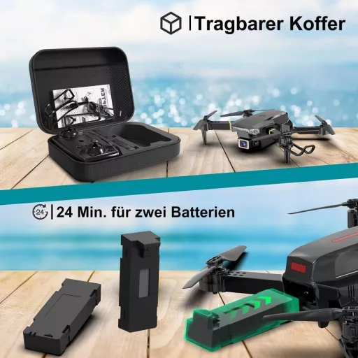 Wipkviey T27 Összecsukható Drón Kamerával - FPV WiFi Élő Közvetítés, 2 Akkumulátor, 30 Perc Repülési Idő, Gravitációs Irányítás, Gesztus Sze