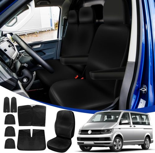 Husă Scaun Auto STEEIRO pentru Modele VW T5 T6 (2003-2022) - Impermeabilă, Husă de Protecție Compatibilă Volkswagen pentru 3 Scaune