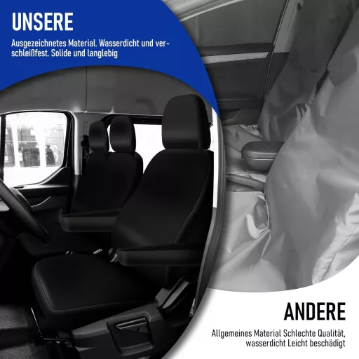 Poťah na autosedačku STEEIRO pre modely VW T5 T6 (2003-2022) - Vodoodolný, 3-miestny ochranný poťah kompatibilný s Volkswagen.