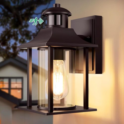 Lampă de perete exterior Lamomo - 3 moduri de iluminare, LED cu senzor de mișcare, aluminiu impermeabil IP23, negru, iluminat terasă, intrare, grădină