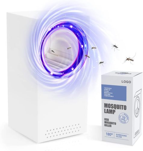 bubbacare Elektromos Rovarcsapda UV Fénnyel - USB Szúnyogirtó Lámpa, Hordozható Rovarölő Ventilátor, Beltéri és Kültéri Használatra, Csendes