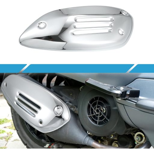 Protecție tobă eșapament ABSOPRO pentru scuter Vespa Sprint 150 (2016-2022) - Aliaj de aluminiu, culoare argintie
