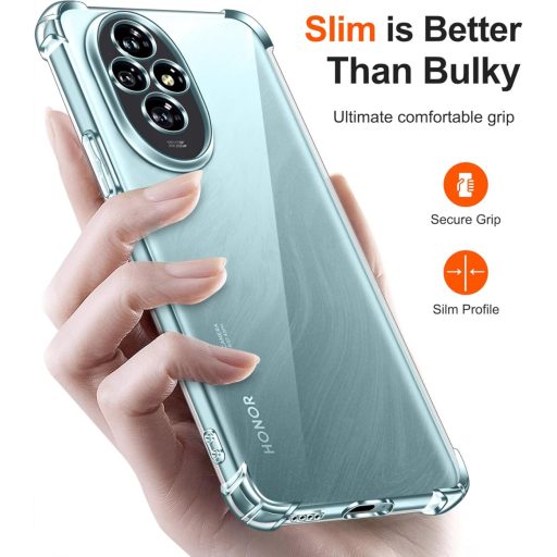 ivoler Átlátszó Szilikon Tok Honor 200 5G Telefonhoz - Ütésálló Sarkokkal, Vékony, Puha TPU Védőtok Karcálló Borítás