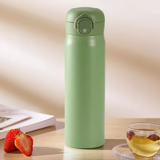 Olerd 500ml rozsdamentes acél termosz palack Fekete - hideg meleg italtartó