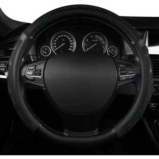 Adunsiaoto Poťah na volant z pravej kože 38 cm čierny protišmykový športový