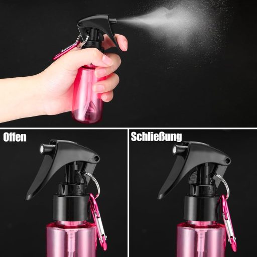 Jostift 60ml utazó spray palack szett 6db - újratölthető mini permetező karabinerrel