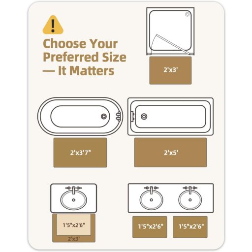 COLOR&GEOMETRY csúszásmentes fürdőszobai szőnyeg 61x92 cm bézs, puha és mosható