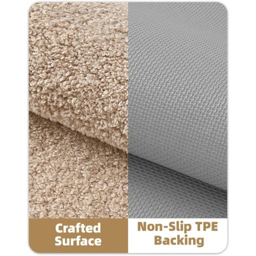 COLOR&GEOMETRY csúszásmentes fürdőszobai szőnyeg 61x92 cm bézs, puha és mosható