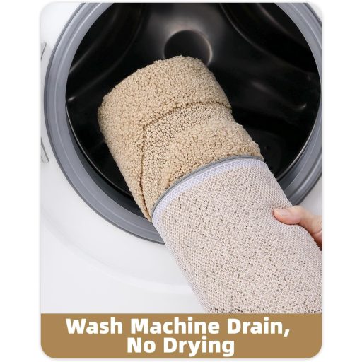 COLOR&GEOMETRY csúszásmentes fürdőszobai szőnyeg 61x92 cm bézs, puha és mosható