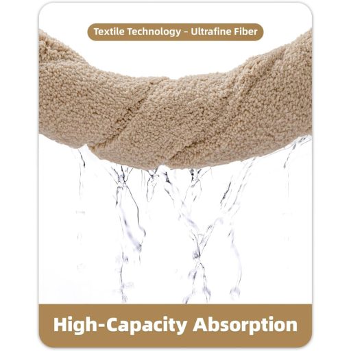 COLOR&GEOMETRY csúszásmentes fürdőszobai szőnyeg 61x92 cm bézs, puha és mosható