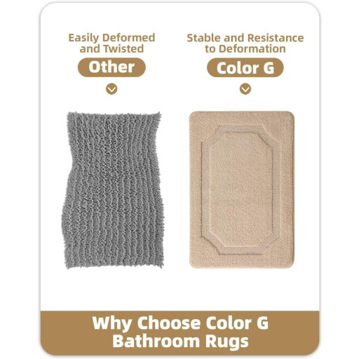 COLOR&GEOMETRY csúszásmentes fürdőszobai szőnyeg 61x92 cm bézs, puha és mosható