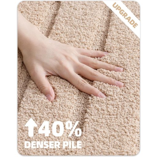 Protišmyková kúpeľňová predložka COLOR&GEOMETRY 61x92 cm béžová, mäkká a prateľná