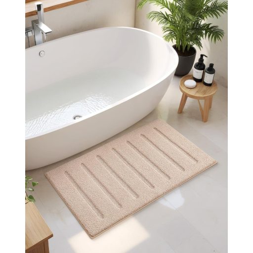 COLOR&GEOMETRY csúszásmentes fürdőszobai szőnyeg 61x92 cm bézs, puha és mosható