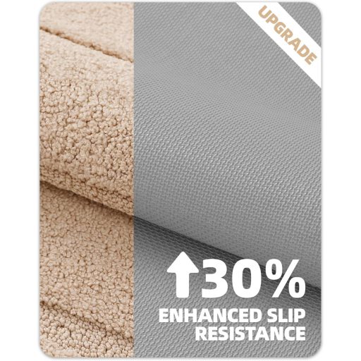 COLOR&GEOMETRY csúszásmentes fürdőszobai szőnyeg 61x92 cm bézs, puha és mosható