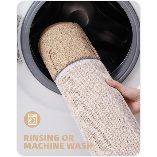 COLOR&GEOMETRY covor antiderapant pentru baie, 61x92 cm, bej, moale și lavabil.