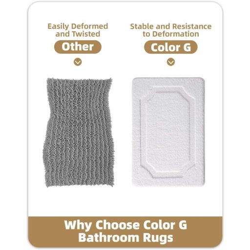 COLOR&GEOMETRY fürdőszobai csúszásmentes fürdőszőnyeg 61x92 cm fehér, mosható