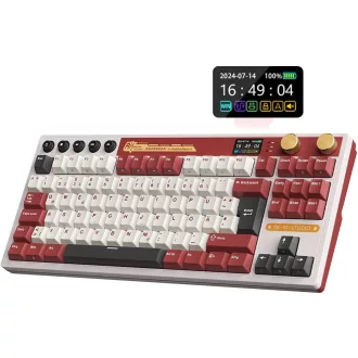   RK ROYAL KLUDGE M87 Mechanikus Gamer Billentyűzet - 75% TKL, Vezeték Nélküli, Kijelzővel, Dupla Gombbal, RGB, 7500 mAh, Hot-Swap Linear Crea