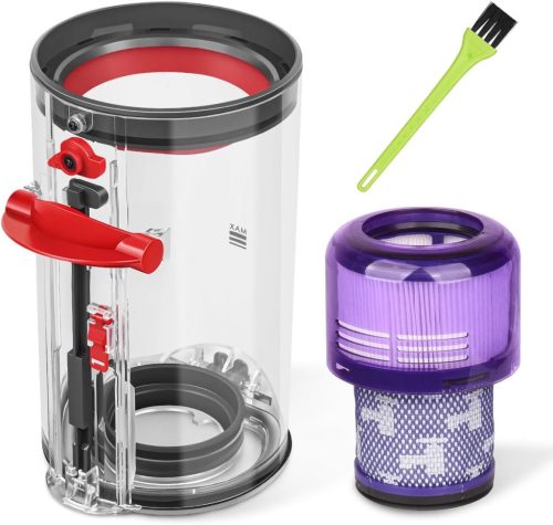 Set Filtru și Etanșare PortContainer DrRobor pentru Aspiratoare Dyson V15 V11 - Piesă de Schimb Compatibilă, Capacitate 0,77L, Construcție din Plastic
