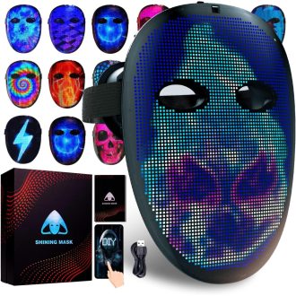   LED maska s Bluetoothom i prepoznavanjem gesti za karneval, Halloween, cosplay i party