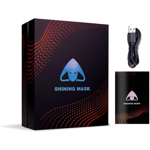 megoo LED maska s Bluetooth ovládaním gestami na karneval, Halloween a cosplay párty