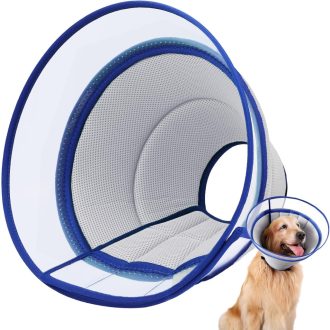   ICOYEA Puha Kutyanyakörv Szürke L - Légáteresztő Védőnyakörv Kutyáknak