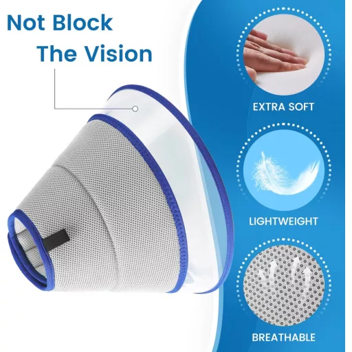 ICOYEA Puha Kutyanyakörv Szürke L - Légáteresztő Védőnyakörv Kutyáknak