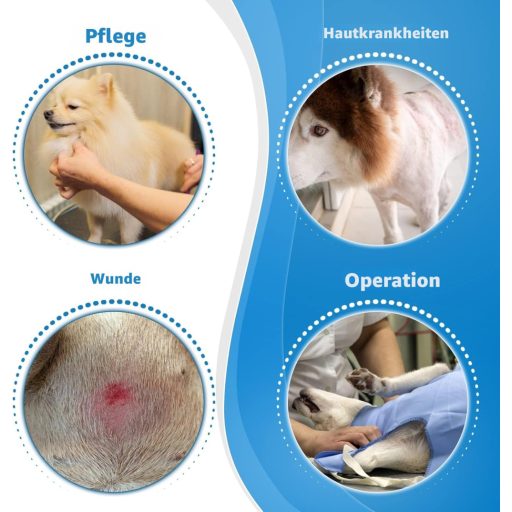 ICOYEA Mäkký obojok pre psov modrý L – Priedušný, nastaviteľný, ľahký ochranný obojok pre psov