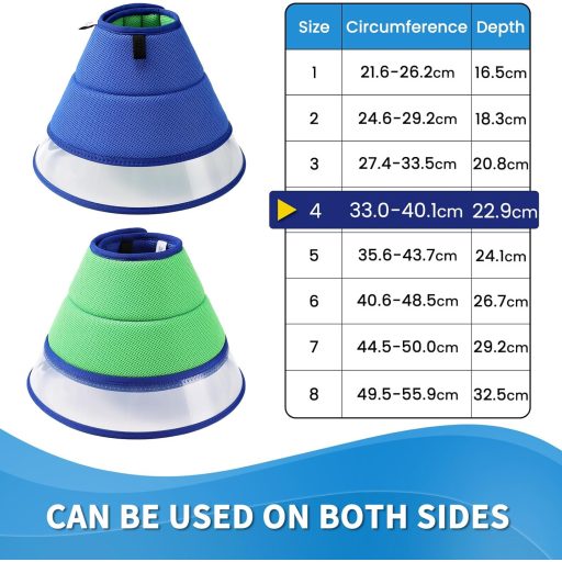 ICOYEA Mäkký obojok pre psov modrý L – Priedušný, nastaviteľný, ľahký ochranný obojok pre psov