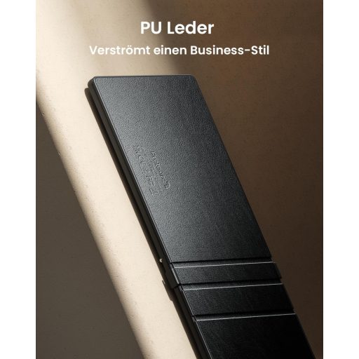 ProtoArc XK04 Összecsukható Kompakt QWERTZ Bluetooth Billentyűzet PU Bőrtokkal - Hordozható Mini Utazó Klaviatúra iPad iPhone Mac Android Wi