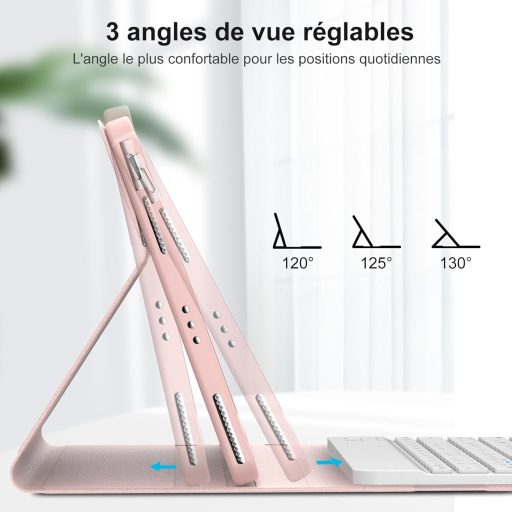 SENGBIRCH iPad Air 11 2024 Futrola s tipkovnicom AZERTY, svijetlo ružičasta