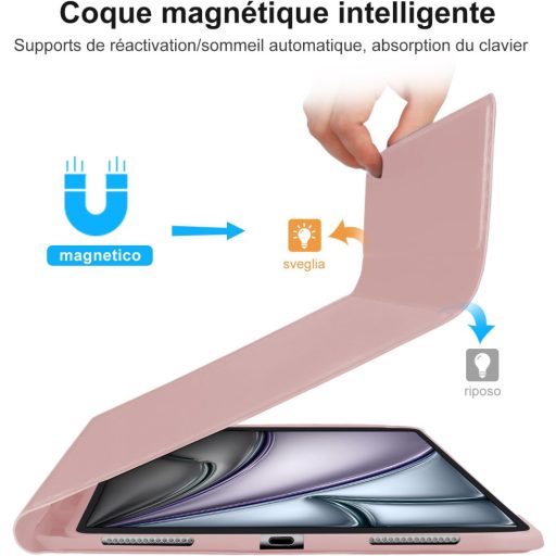 SENGBIRCH iPad Air 11 2024 Futrola s tipkovnicom AZERTY, svijetlo ružičasta