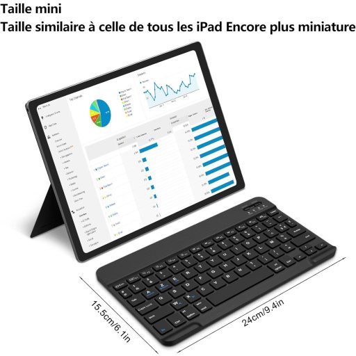 SENGBIRCH iPad Air 11 2024 Billentyűzetes Tok AZERTY Stylus Nyílással Zöld