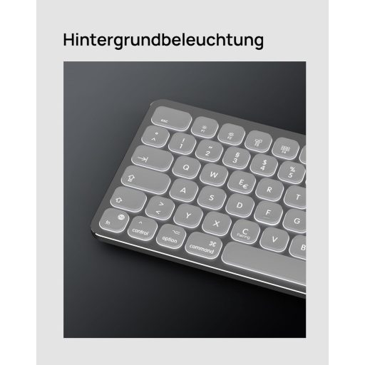 SODI Wireless Bluetooth Billentyűzet Mac/iPad/iPhone-hoz, Alumínium, Újratölthető, QWERTZ