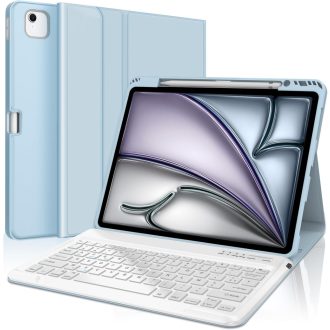   FARYODI zaštitna maska za iPad Air 13" (M2) 2024 s odvojivom Bluetooth tipkovnicom, francuski AZERTY raspored, ugrađeni držač za Apple Pencil, svijetla