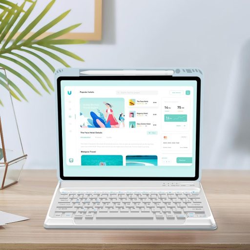 FARYODI zaštitna maska za iPad Air 13" (M2) 2024 s odvojivom Bluetooth tipkovnicom, francuski AZERTY raspored, ugrađeni držač za Apple Pencil, svijetla