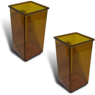   ANIMALPLAST Set Suport Acrilic pentru Pixuri 2 bucăți - Organizator pentru Instrumente de Scris și Pensule de Machiaj, Organizator de Birou pentru Acasă, Școală, Loc de Muncă (Maro)