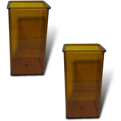 ANIMALPLAST Set Suport Acrilic pentru Pixuri 2 bucăți - Organizator pentru Instrumente de Scris și Pensule de Machiaj, Organizator de Birou pentru Acasă, Școală, Loc de Muncă (Maro)