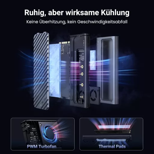 UGREEN USB 4 M2 SSD Ház 40Gbps - NVMe Külső Merevlemez Tok Thunderbolt 4/3 Kompatibilis, Windows/Linux/Mac Mini M4/MacBook Pro M4 Támogatás