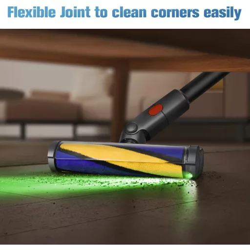 Cap de aspirator DrRobor cu LED și role moi pentru parchet, compatibil cu aspiratoarele Dyson V7, V8, V10, V11 - Cap de curățare lavabil pentru podele dure, rotativ la 180°