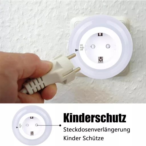 Lumină de Noapte emotionlite cu Senzor, Lampă LED de Veghe pentru Copii, Senzor de Lumină, 4 Trepte, Alb Cald 2700K