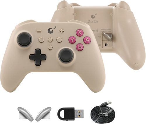 GuliKit KK3 Pro Vezeték Nélküli Kontroller Switch OLED-hez, PC-hez - Hall Joystick, 1000Hz Válaszidő, Mágneses Vibráció, Hyperlink Adapter, 
