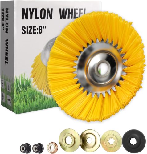 LADAMI Gyomkefe 200 mm x 25,4 mm - Univerzális Nylon Sörtés Fűkasza Kiegészítő Benzines és Elektromos Gépekhez, Gyom és Moha Eltávolításhoz